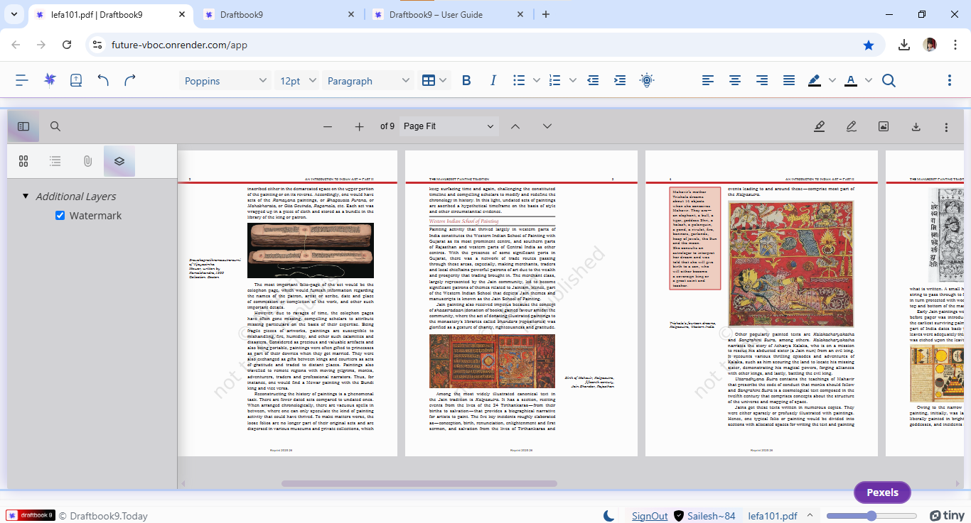 Draftbook9 Product UI Example 1