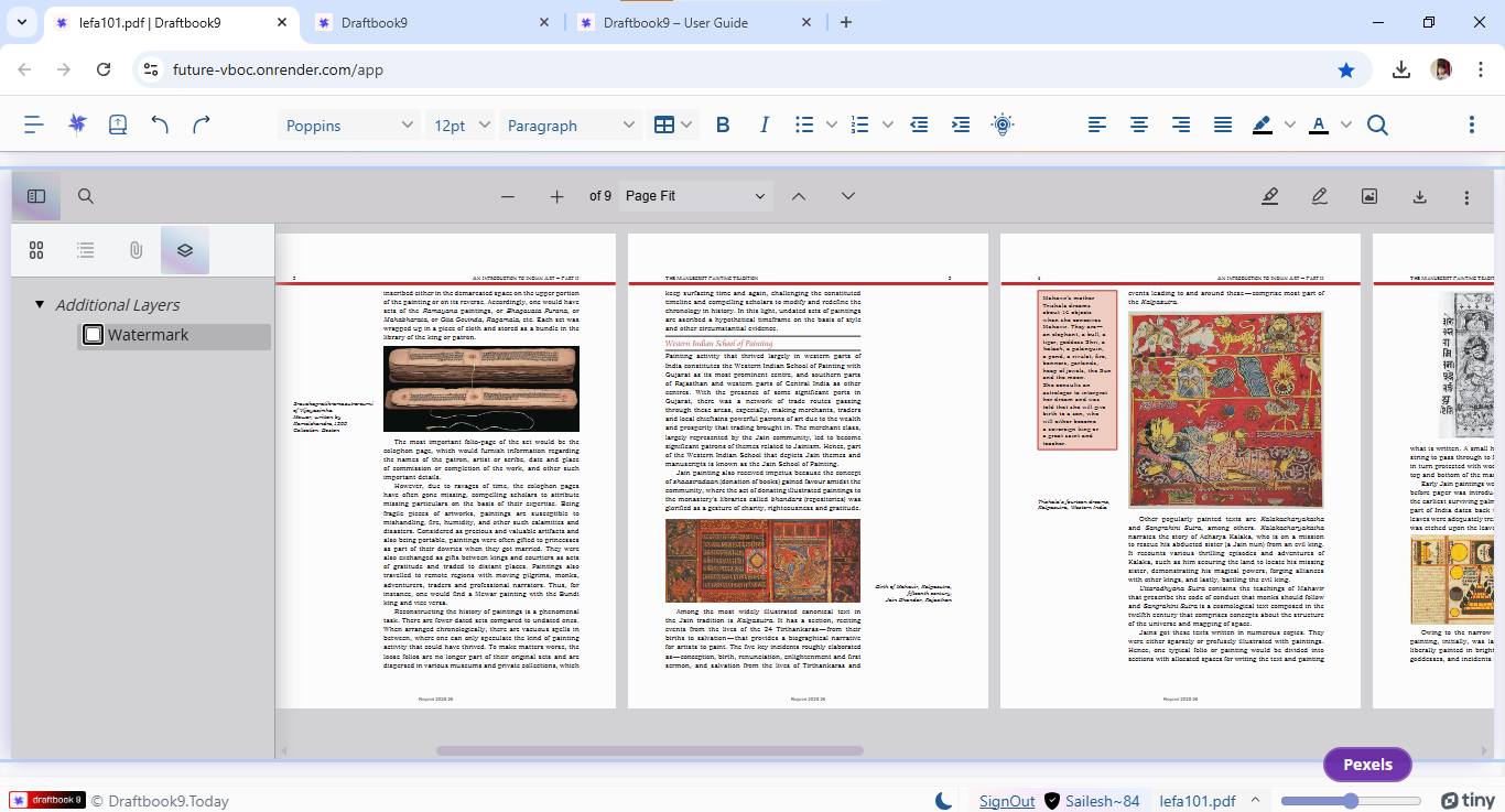 Draftbook9 Product UI Example 2